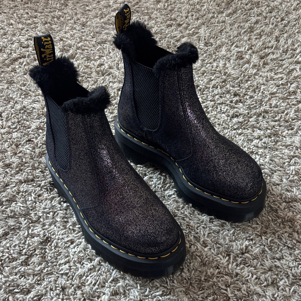 Dr. Martens Black Sparkle Chelsea Boots